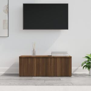 Comodă TV, stejar maro, 80x34x30 cm, lemn prelucrat