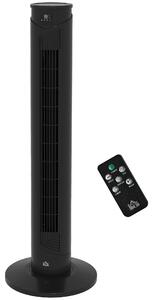 HOMCOM Ventilator Oscilant de Turn, 3 Viteze, Telecomandă, Temporizator, Mod Repaus, Ideal pentru Acasă | Aosom Romania