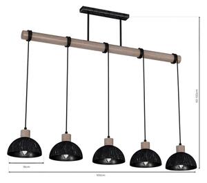 Lustră pe cablu ERIK 5xE27/60W/230V maro/negru