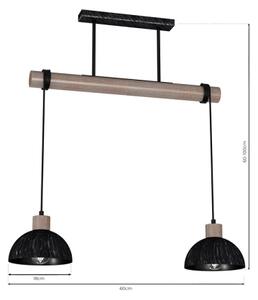 Lustră pe cablu ERIK 2xE27/60W/230V maro/negru