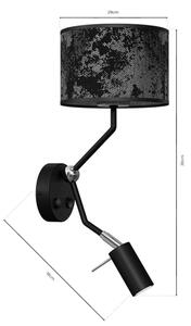 Lampă de perete SATINO 1xE27/40W/230V + 1xGU10/MR11/7W negru/gri
