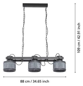Eglo 43447 - Candelabru pe lanț TURROCK 3xE27/28W/230V