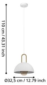 Lustră pe cablu CALMANERA 1xE27/40W/230V albă Eglo 99695