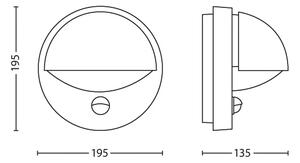 Aplică de exterior cu senzor Philips JUNE 1xE27/12W/230V IP44