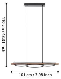 Eglo BOYAL 99624-LED, lustră dimabilă, 2xLED/12,5W/230V+LED/15,5W, maro/negru