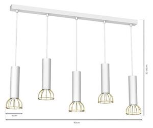 Lustră pe cablu DANTE 5xGU10/25W/230V albă/aurie