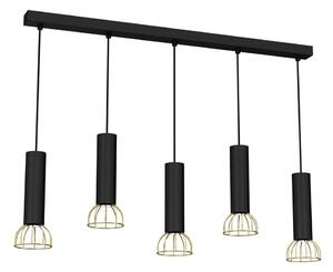 Lustră pe cablu DANTE 5xGU10/25W/230V neagră/aurie