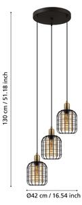 Lustră pe cablu CHISLE 3xE27/40W/230V Eglo 43499