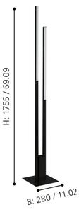 Lampadar LED RGBW dimabil FRAIOLI-Z 2xLED/16W/230V negru Eglo 900082