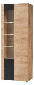 Vitrină Aruno AR WSW (Stejar ribbeck + Negru) (cu iluminat). 1124135