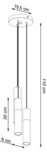 Lustră pe cablu BORGIO 3xGU10/40W/230V neagră beton/metal Sollux SL.1081