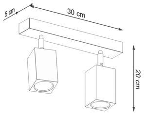 Spot KEKE 2xGU10/40W/230V stejar Sollux SL.1036