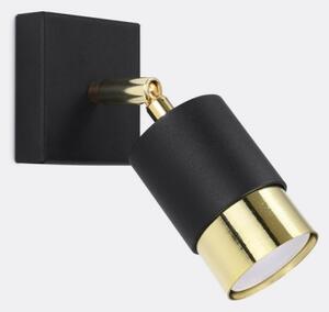 Spot de perete NERO 1xGU10/40W/230V negru/auriu Sollux SL.1069
