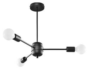 Lustră pe tijă LANGO 3xE27/60W/230V neagră Sollux SL.1021
