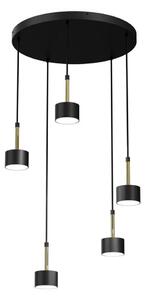Lustră pe cablu ARENA 5xGX53/11W/230V neagră/aurie