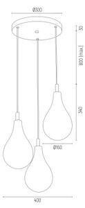 Lustră pe cablu OAKLAND 3xG9/6W/230V neagră Argon 6105