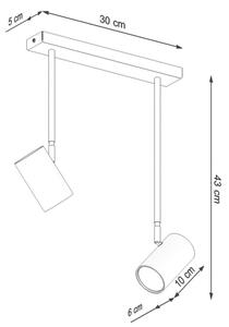 Lustră pe tijă NORANO 2xGU10/40W/230V neagră Sollux SL.1075