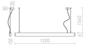 Lustră LED pe cablu PESANTE LED/40W/230V RED-Design Rendl-R12718