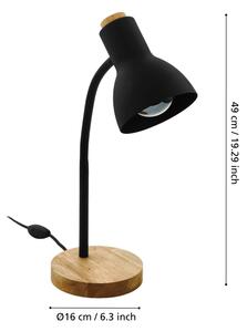 Lampă de masă VERADAL 1xE27/40W/230V neagră Eglo 98831