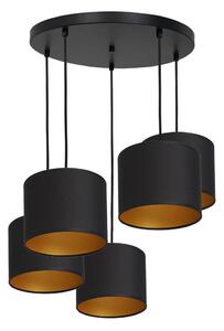 Lustră pe cablu ARDEN 5xE27/60W/230V neagră/aurie