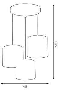 Lustră pe cablu ARDEN 3xE27/60W/230V neagră/aurie