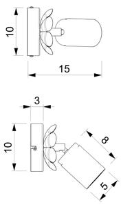 Spot de perete FLOWER 1xGU10/8W/230V alb