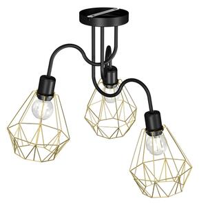 Lustră aplicată BERGEN 3xE27/60W/230V neagră/aurie