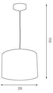 Lustră pe cablu ARDEN 1xE27/60W/230V d. 25 cm neagră/aurie