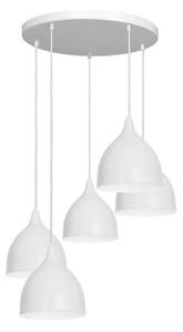Lustră pe cablu NOAK 5xE27/60W/230V albă
