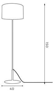 Lampadar ARDEN 1xE27/60W/230V alb/auriu