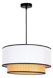 Lustră pe cablu Duolla BOHO 1xE27/15W/230V d. 45 cm alb/ratan