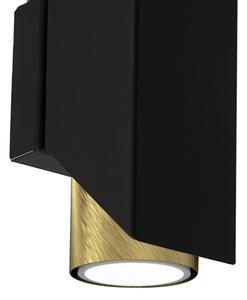 Aplică WALL 2xGU10/8W/230V neagră/alamă