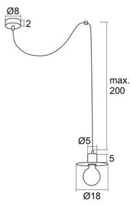 Lustră pe cablu CORSO 1xE27/15W/230V neagră Argon 3835