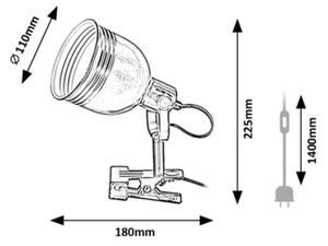 Lampă cu clemă 1xE14/25W/230V neagră Rabalux 3092