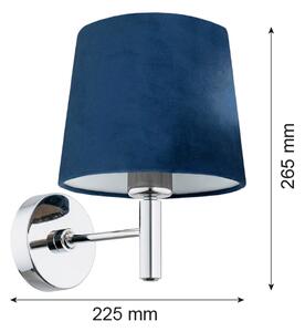 Lampă de perete BOLZANO 1xE27/15W/230V albastră/crom lucios Argon 3908