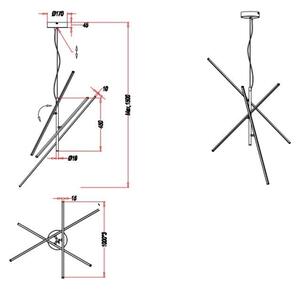 Lustră LED pe cablu dimabilă TIRIAC 3xLED/8,5W/230V albă Trio