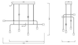 Lustră pe cablu CONNOR 8xE27/10W/230V Trio