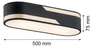 Aplică TONI 3xE27/15W/230V neagră/aurie Argon 6001