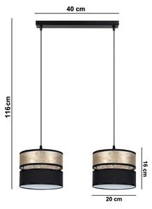 Lustră pe cablu LIMA 2xE27/60W/230V aurie/neagră