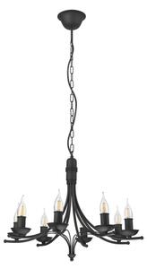 Lustră pe lanț LUCY 8xE14/60W/230V negru