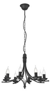 Lustră pe lanț LUCY 8xE14/60W/230V negru
