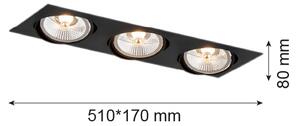 Argon 6116 - Plafonier OLIMP 3xGU10-AR111/12W/230V negru