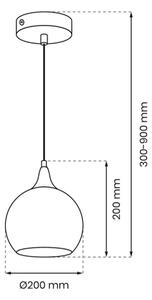 Lustră pe cablu MONTE 1xE27/60W/230V d. 20 cm crom mat