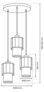 Lustră pe cablu BLANCO 3xE27/60W/230V albă