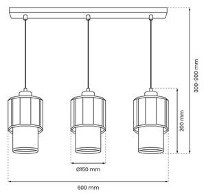 Lustră pe cablu BLANCO 3xE27/60W/230V albă