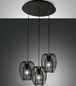 Lustră pe cablu CAMP 3xE27/40W/230V neagră Fabas Luce 3677-47-101