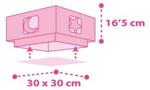 Plafonieră pentru copii MOONLIGHT 2xE27/60W/230V roz Dalber 63236S