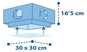 Plafonieră pentru copii MOONLIGHT 2xE27/60W/230V albastră Dalber 63236T
