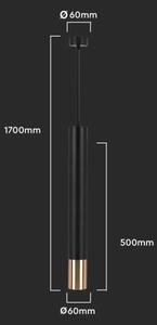 Lustră pe tijă 1xGU10/35W/230V 50 cm neagră/aurie