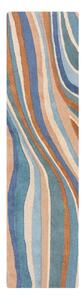 Covor tip traversă albastru țesut manual din lână 60x230 cm Abstract Flow – Flair Rugs